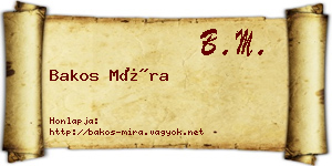 Bakos Míra névjegykártya