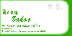 mira bakos business card